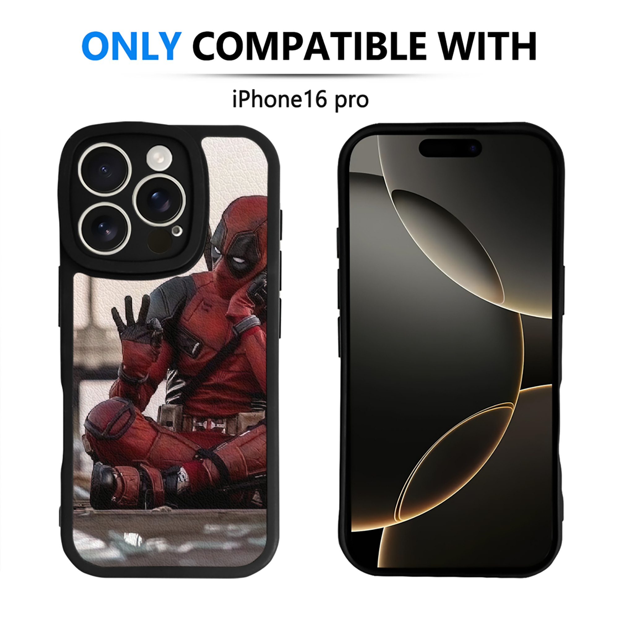 （画像用） Deadpool デッドプール 【iPhone 16シリーズ対応】シリコンスマホケース（レザー調） 材質：シリコン